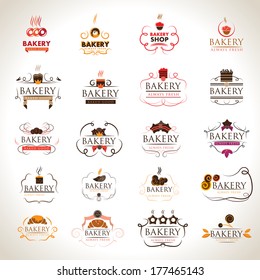 Bakery Icons Set - Isolated On Gray Background - Vector Illustration, Graphic Design Editable For Your Design.