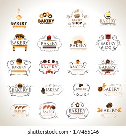 Bakery Icons Set - Isolated On Gray Background - Vector Illustration, Graphic Design Editable For Your Design.