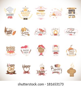 Bakery Icons Set - Isolated On Gray Background - Vector Illustration, Graphic Design Editable For Your Design.