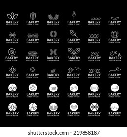 Bakery Icons Set - Isolated On Black Background - Vector Illustration, Graphic Design Editable For Your Design