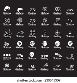 Bakery Icons Set - Isolated On Black Background - Vector Illustration, Graphic Design Editable For Your Design