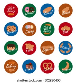 Bakery Icons Set - Isolated On White Background - Vector Illustration, Graphic Design, Editable For Your Design  