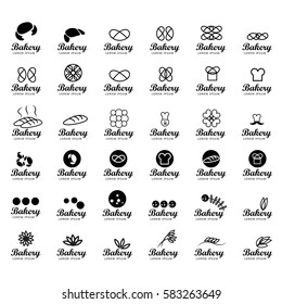 Bakery Icons Set Isolated On White Background-Vector Illustration,Graphic Design.Food Color Symbols.For Web Site,Apps,Print,Presentation Templates,Mobile Applications And Promotional Materials