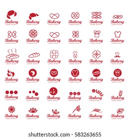 Bakery Icons Set Isolated On White Background-Vector Illustration,Graphic Design.Food Color Symbols.For Web Site,Apps,Print,Presentation Templates,Mobile Applications And Promotional Materials