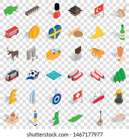 Bakery icons set. Isometric style of 36 bakery vector icons for web for any design
