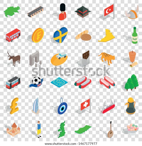 Bakery icons set. Isometric style of 36 bakery\
vector icons for web for any\
design
