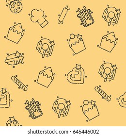 Bakery icons set pattern