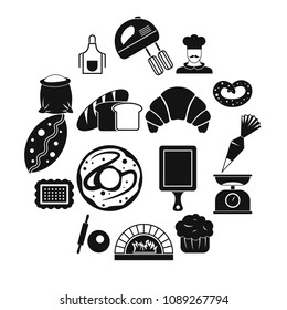 Bakery icons set. Simple illustration of 16 bakery vector icons for web