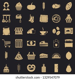 Bakery icons set. Simple style of 36 bakery vector icons for web for any design