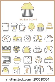 Bakery icons set vector