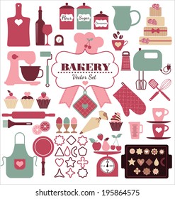 Bakery icons set. Vector elements for your design.