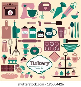 Bakery icons set. Vector elements for your design.