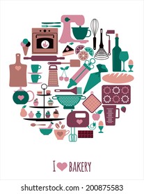 Bakery icons set. Vector elements for your design.