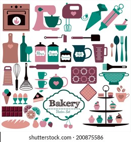 Bakery Icons Set. Vector Elements For Your Design.