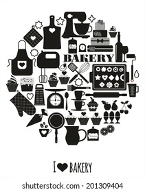 Bakery icons set. Vector elements for your design.