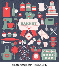 Bakery icons set. Vector elements for your design.