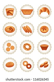 Bakery icons set - vector illustration