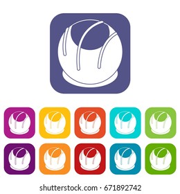 Bakery icons set vector illustration in flat style In colors red, blue, green and other