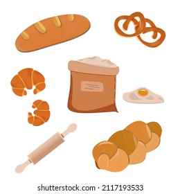 Bakery icons set. Vector.Isolated on whight background. can be used for printing, postcards, posters, stickers