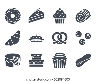 Bakery Icons Solid Set silhouette