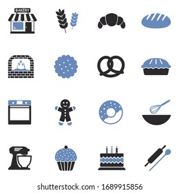 Bakery Icons. Two Tone Flat Design. Vector Illustration.