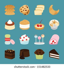 Iconos de panadería, vectorial