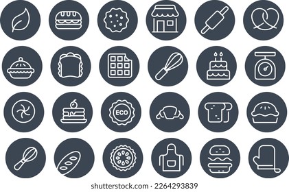 Bakery Icons vector design pizza