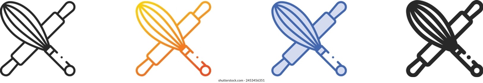 bakery icon.Thin Linear, Gradient, Blue Stroke and bold Style Design Isolated On White Background