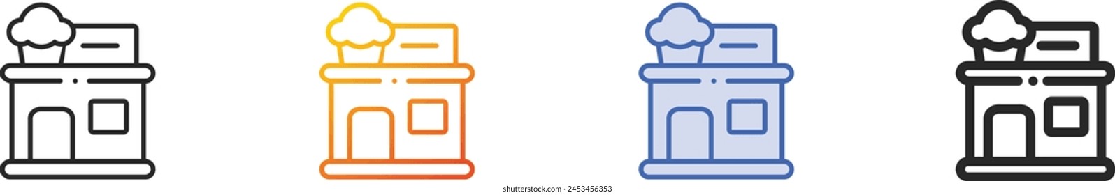 bakery icon.Thin Linear, Gradient, Blue Stroke and bold Style Design Isolated On White Background