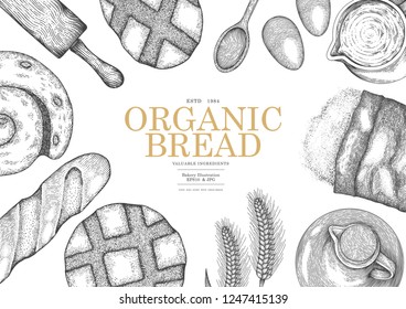 Bakery illustration for background , poster or another template.