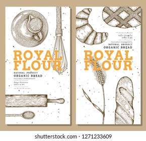 Bakery illustration for label packaging design or another template.