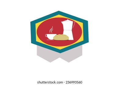 bakery illustration over stamp background