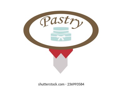 bakery illustration over stamp background