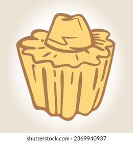 Bakery Illustration Pastry - French Specialties Digital Illustration Hand Drawn Image Yellow Crispy Gingerbread Vector