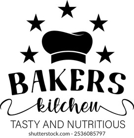 Padaria cozinha Bakers Hat logotipo design bolo cozinha restaurante vetor artesanal forma oval.