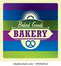 Bakery label design in color. Vector illustration.