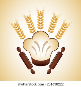 bakery label design, vector illustration eps10 graphic 