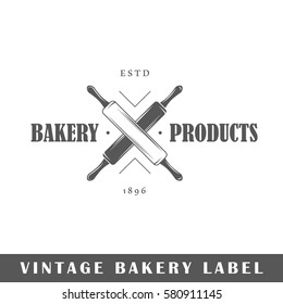 Bakery Label Isolated On White Background. Design Element. Template For Logo, Signage, Branding Design. Vector Illustration