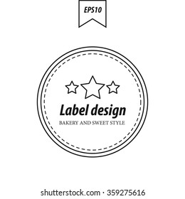 bakery label line style vector