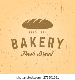 bakery label on yellow grunge background