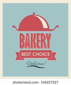 bakery label over blue background vector illustration 