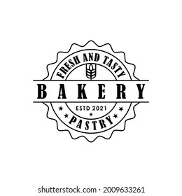 bakery label stamp sticker emblem badge logo design vector