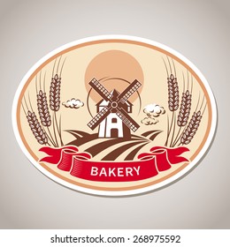 Bakery label. Vector illustration. 