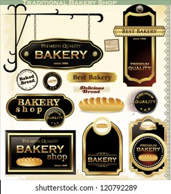 Bakery labels elegant retro style