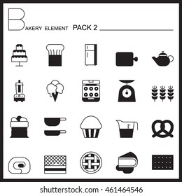 Bakery line icons set.Mono icons pack 2.
