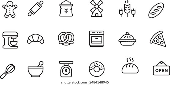 Bakery Line Icons vector design