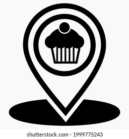 Bakery location. Baking sale. Cafe logo. Flour products. Vector icon.