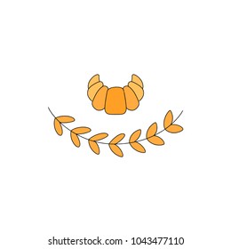 Bakery logo, badge, label. Croissant vector icon