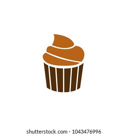 Bakery logo, badge, label. Cupcake vector icon