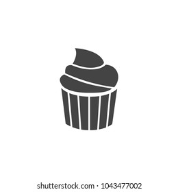 Bakery logo, badge, label. Cupcake vector icon